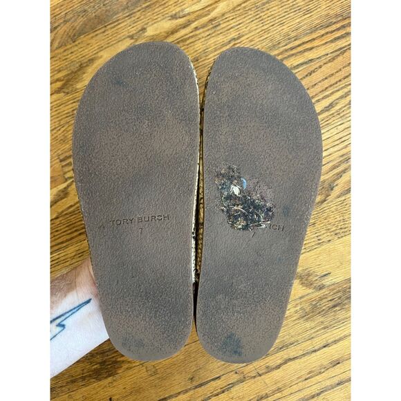 TORY BURCH Snakeskin Coin Mule Slide Loafer Sandal Shoe Women's Size 7 - Picture 8 of 10